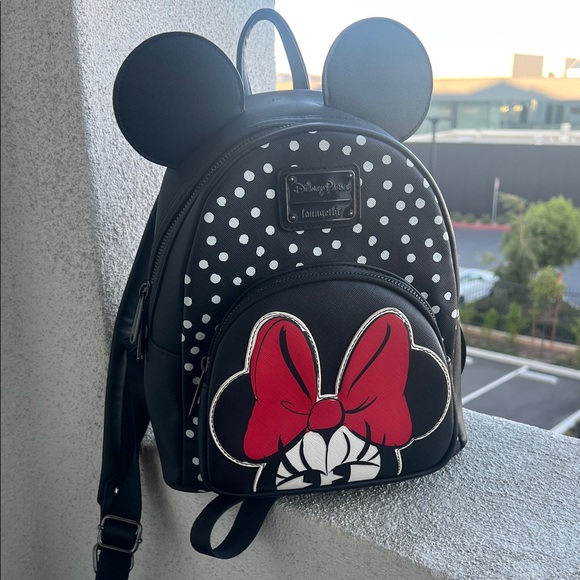 Loungefly Disney Minnie Mouse Polka Dot Backpack - Black and Red